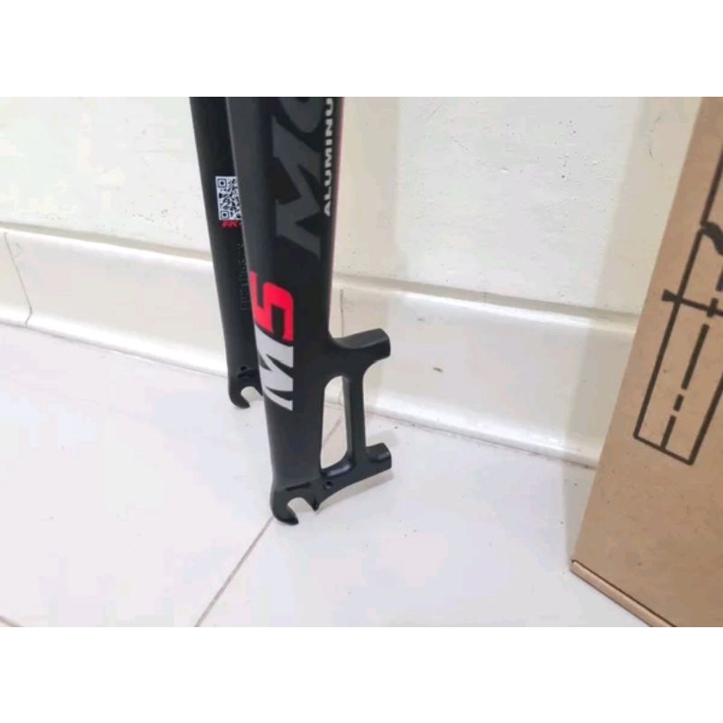 Fork Rigid Mosso M5 Black Red black grey Hitam Merah hitam abu abu Alloy Alumunium Garpu MTB Sepeda