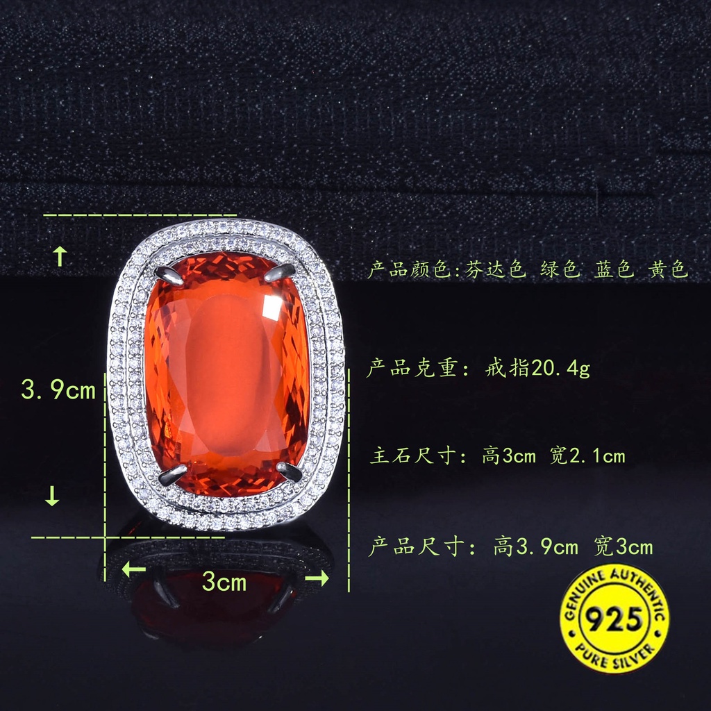 Cincin Model Terbuka Adjustable Dengan Permata Berwarna Untuk Wanita