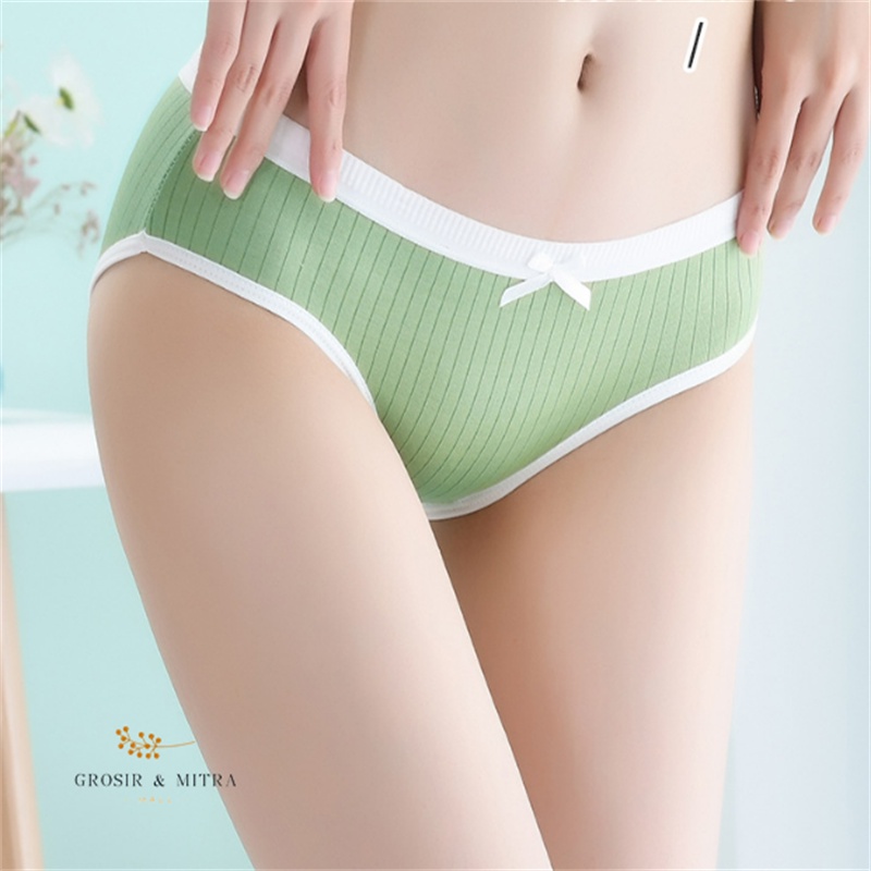 Celana Dalam Wanita Underwear Bahan Katun Lembut Halus Nyaman Digunakan Polos CD Wanita Pakaian Dalam Wanita Perlengkapan Kamar Mandi Termurah Terlaris Berkualitas CD PP Pita Putih