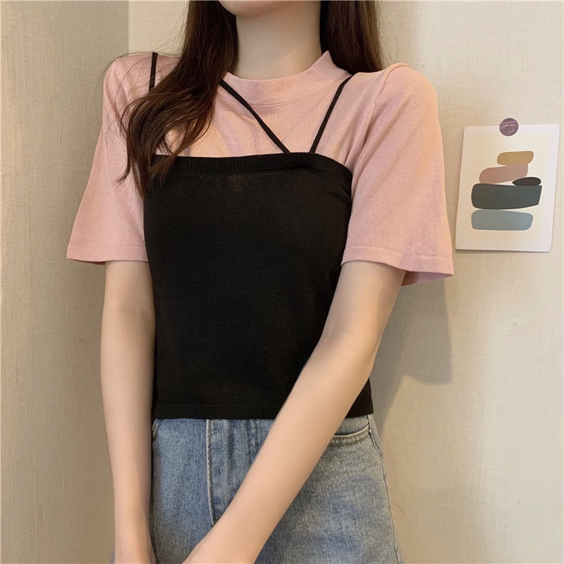 Shifon blus manis gaya keren budidaya diri dilepas stackable fashion lengan panjang T-shirt wa