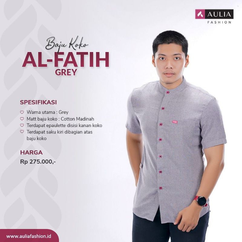 Baju Koko | AL- fatih Grey