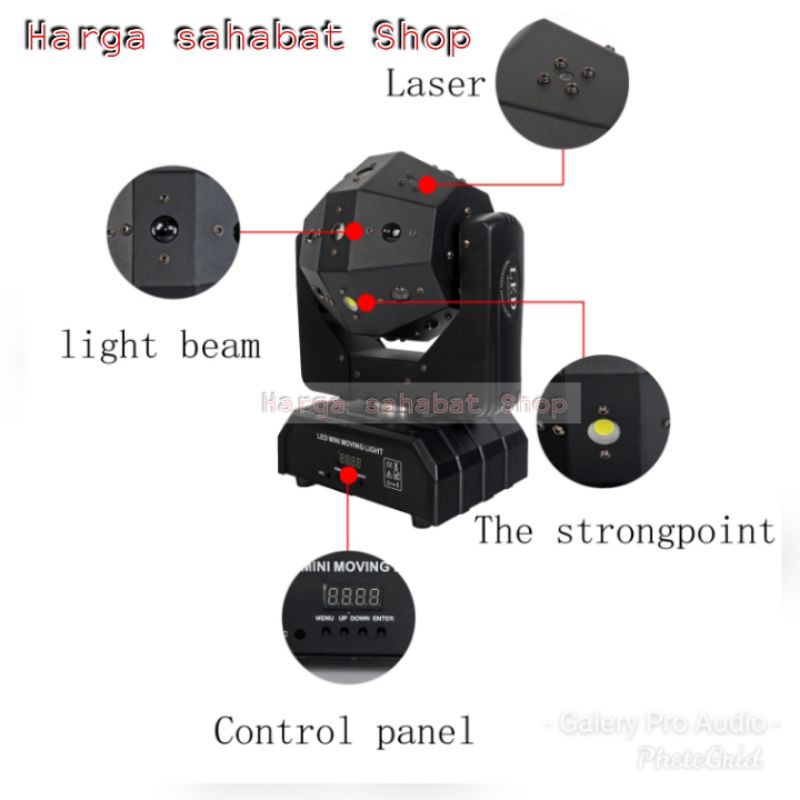 Moving ball Disco Ball Light LED Beam Laser strobe 3in1moving head football light