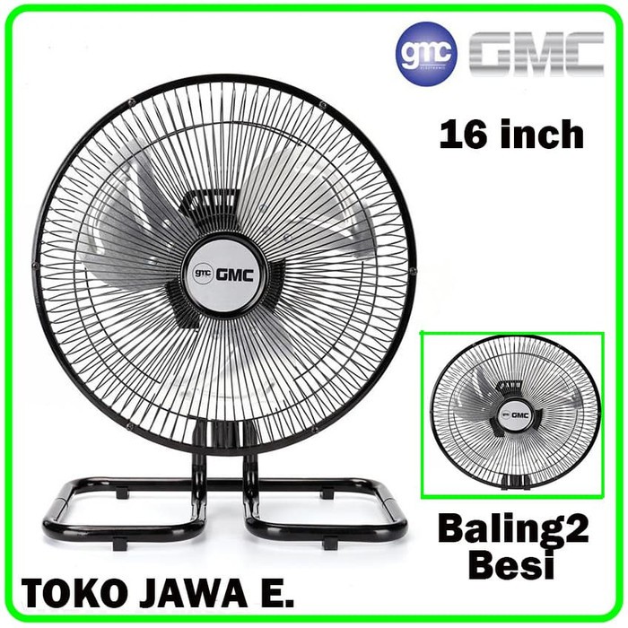 KIPAS ANGIN MEJA GMC BM-715/725 Kipas Angin Tornado Duduk Baling2 Besi 16 inch