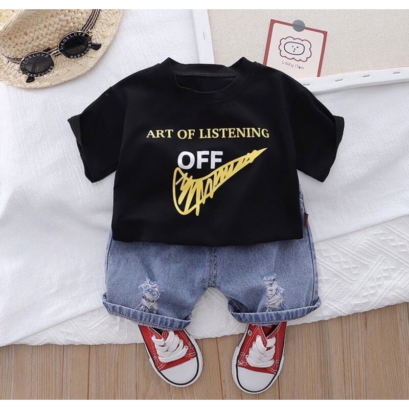 kaos dan celana anak pendek levis terbaru art 1-5 tahun