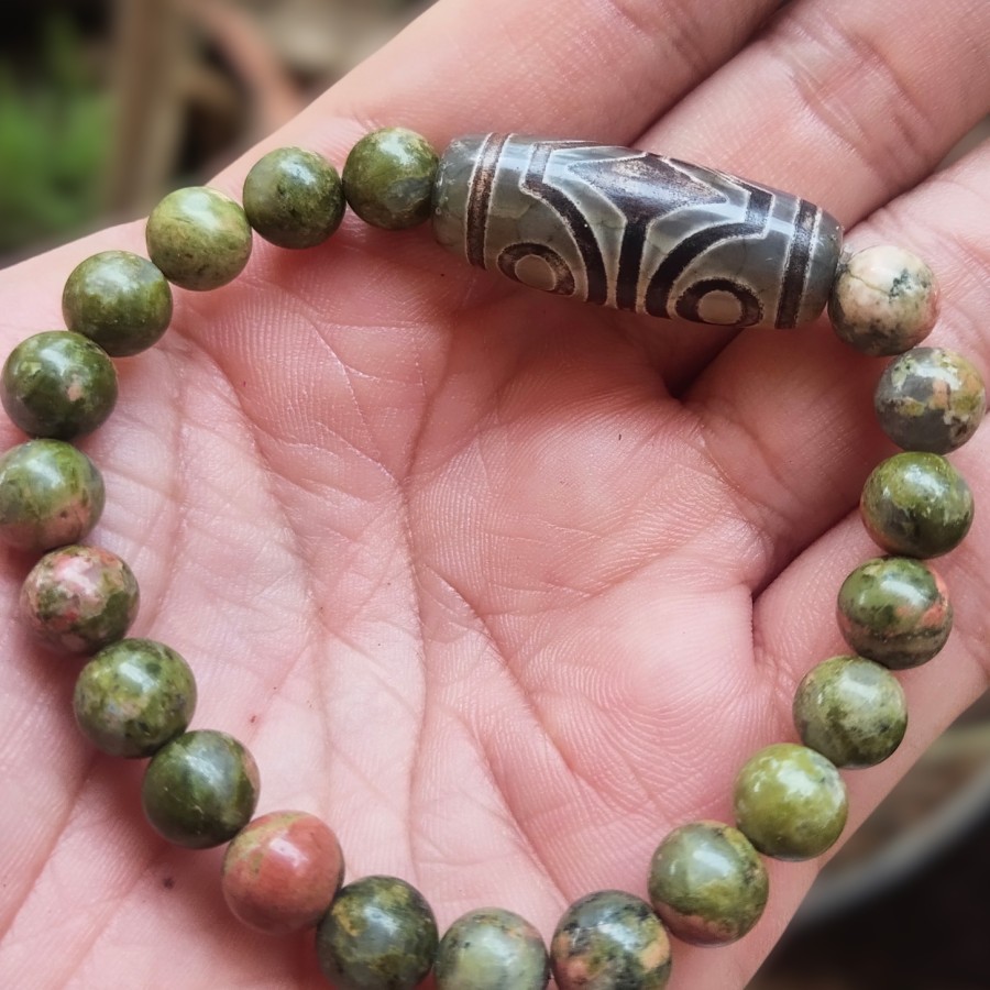 Gelang Dzi Tibetan Indian Agate Stone