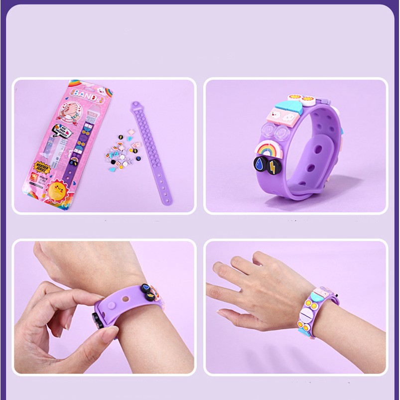 2020kreativa DIY Dots Bricks Anak Blok Gelang Gelang Adjustable Panjang Blok Bangunan Mainan Untuk Gadis Cowok Hadiah