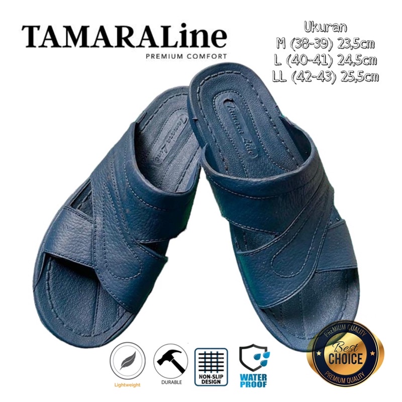 Sandal Selop Slide Slip on Karet Pria Dewasa / Remaja - TAMARALINE 129 / Bahan Premium Lentur Empuk Ringan Kuat Anti Slip Anti Air / Model Sandal Casual Santai Rumah Hotel Outdoor Kamar Mandi Murah Original