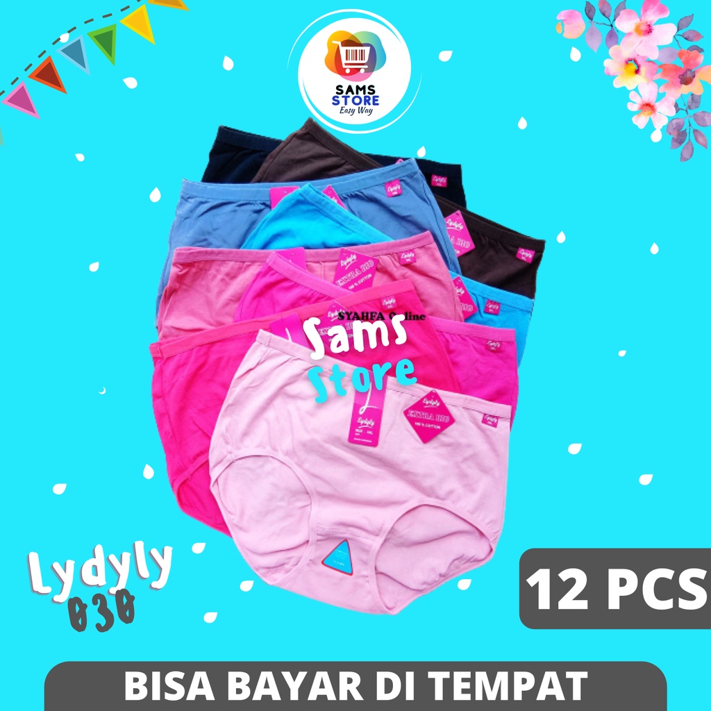 (12 Pcs) Grosir Celana Dalam Wanita CD Lydyly LD 030 Big Size Maxi Jumbo  Lusinan / Pakaian Dalam Li