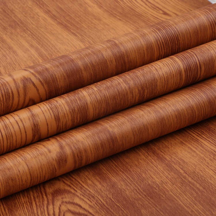 Wallpaper Sticker Dinding Serat Kayu Coklat Muda