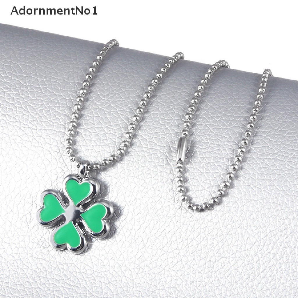 (AdornmentNo1) Kalung Rantai Dengan Liontin Daun Clover Untuk Wanita