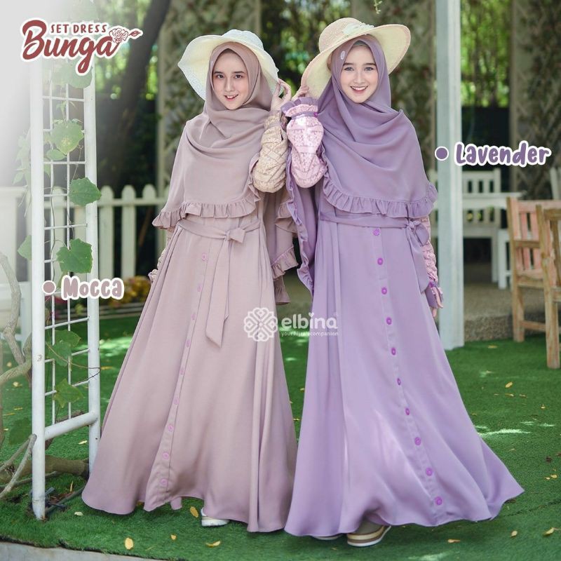 READY FREE CIPUT / KAOS KAKI PREMIUM HANYA DRESS BUNGA ELBINA HIJAB - GAMIS MURAH & SYAR'I - KHIMAR 