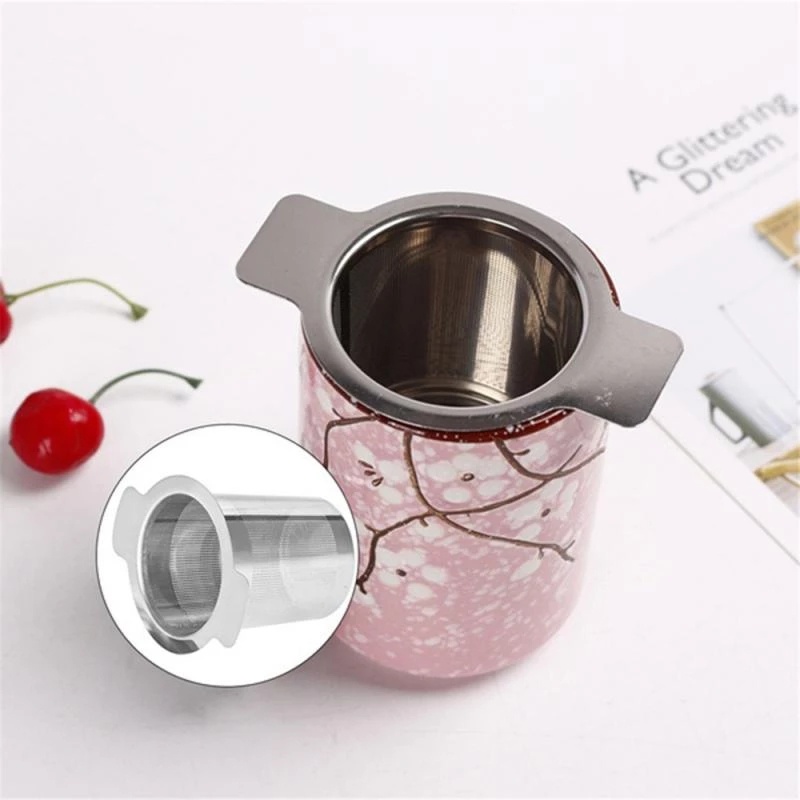 1Pcs Household Reusable Double Handles 304 Stainless Steel Mesh Tea Drain Strainer