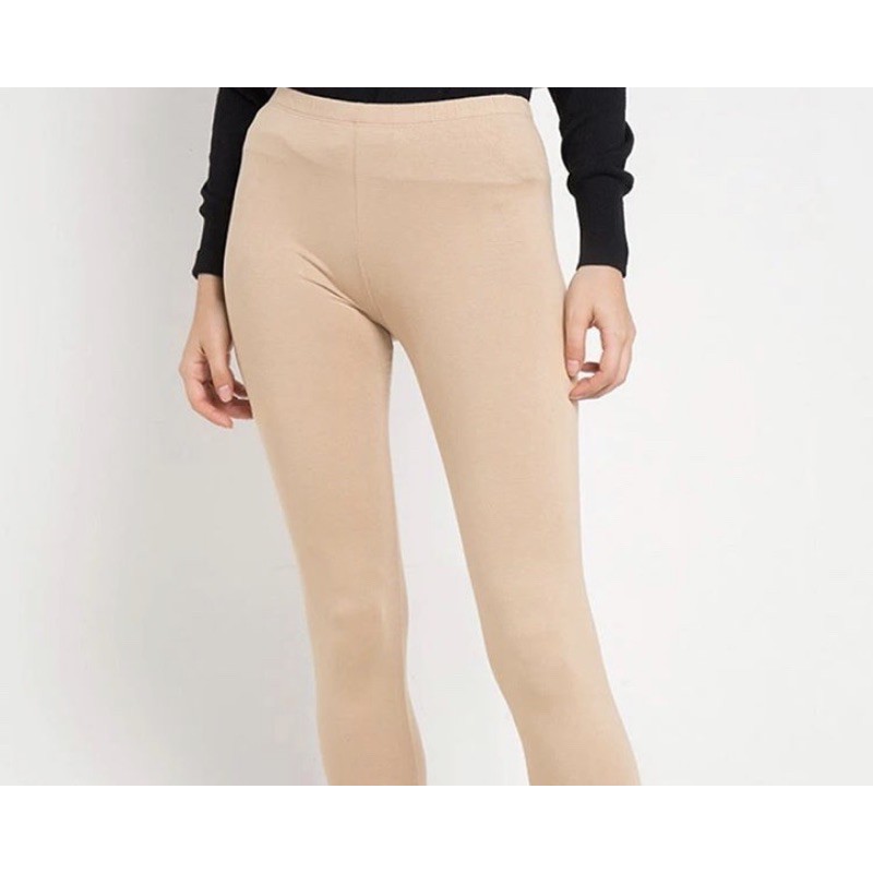 Elfashion Premium Legging 7per8 Polos Import Tebal | Legging Pendek Polos 7/8 | Legging 7/8 Jumbo-Mocca 7/8