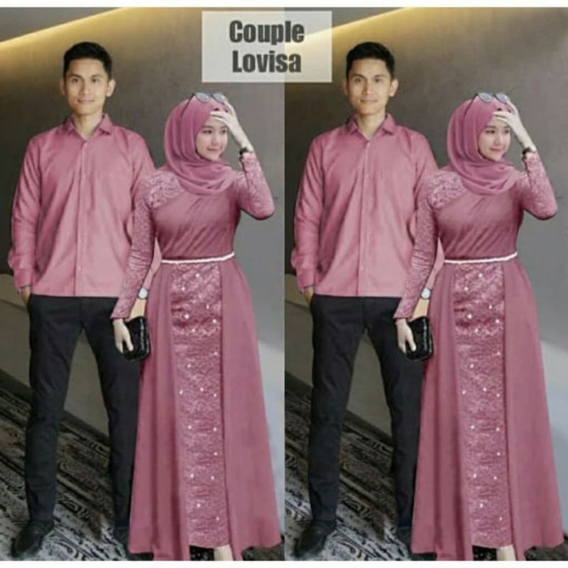 Setelan Baju Couple Perempuan Mewah-Gamis Kemeja Couple Pasangan-Dress Muslim Casual Peeempuan Murah