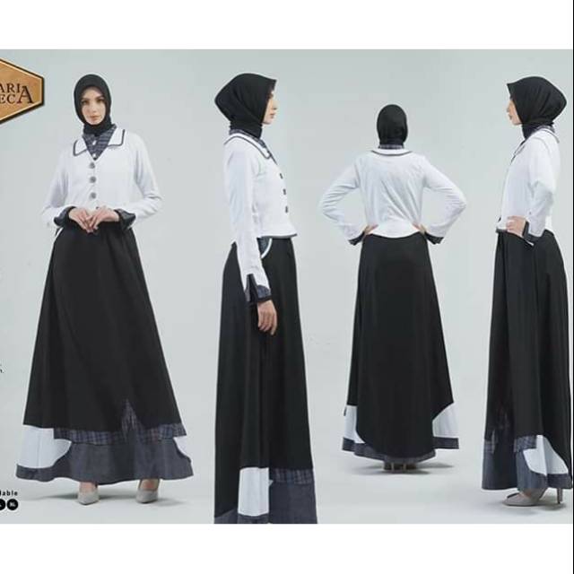 GAMIS HITAM PUTIH TUNEECA AT-0419007