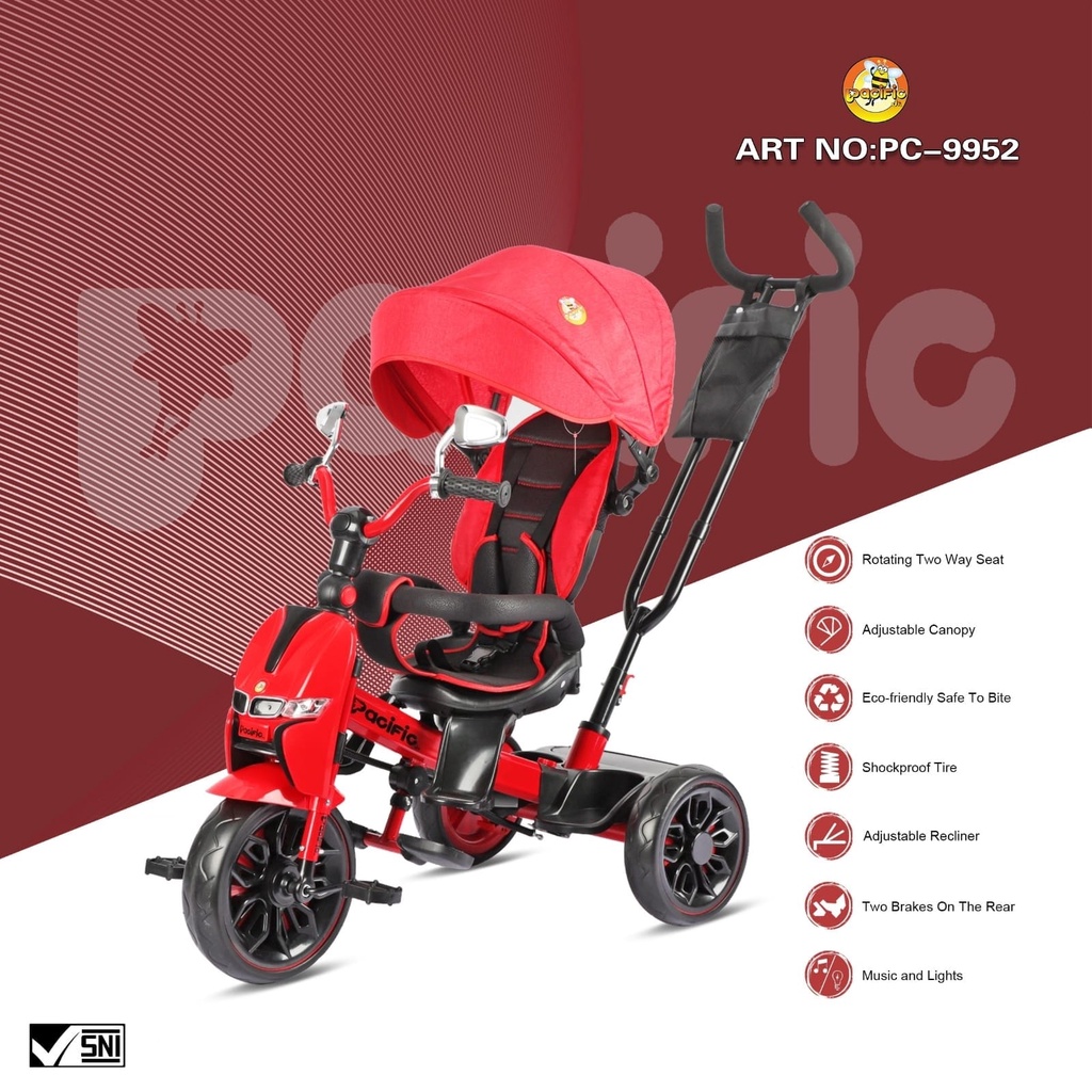 KHUSUS PENGIRIMAN LUAR KOTA - Sepeda Roda Tiga Tricycle Pacific 9901 9950 9951 9952
