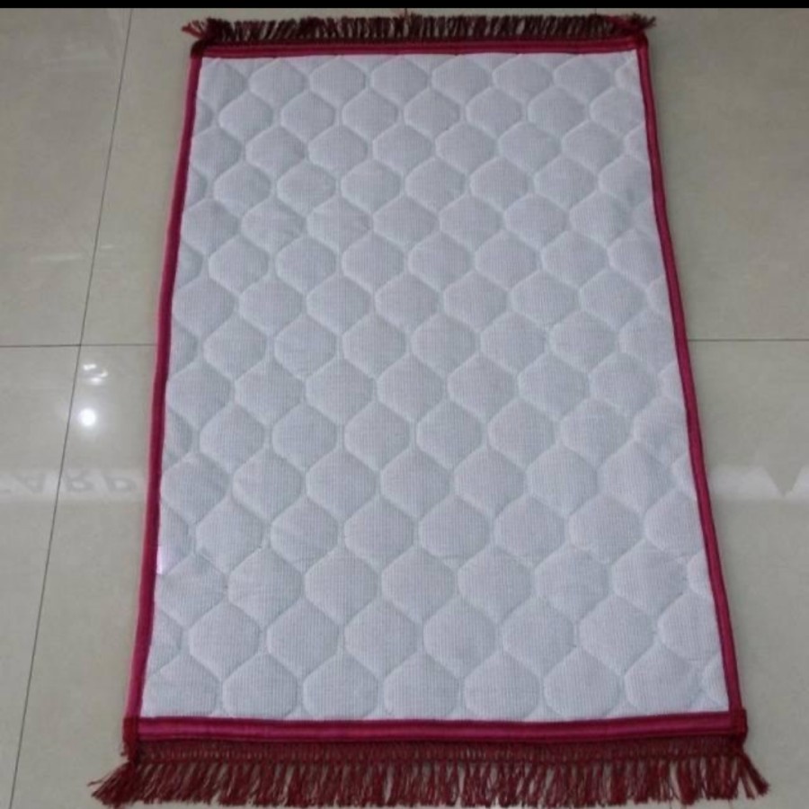 sajadah tebal empuk busa anti slip quilting luxor rumbai