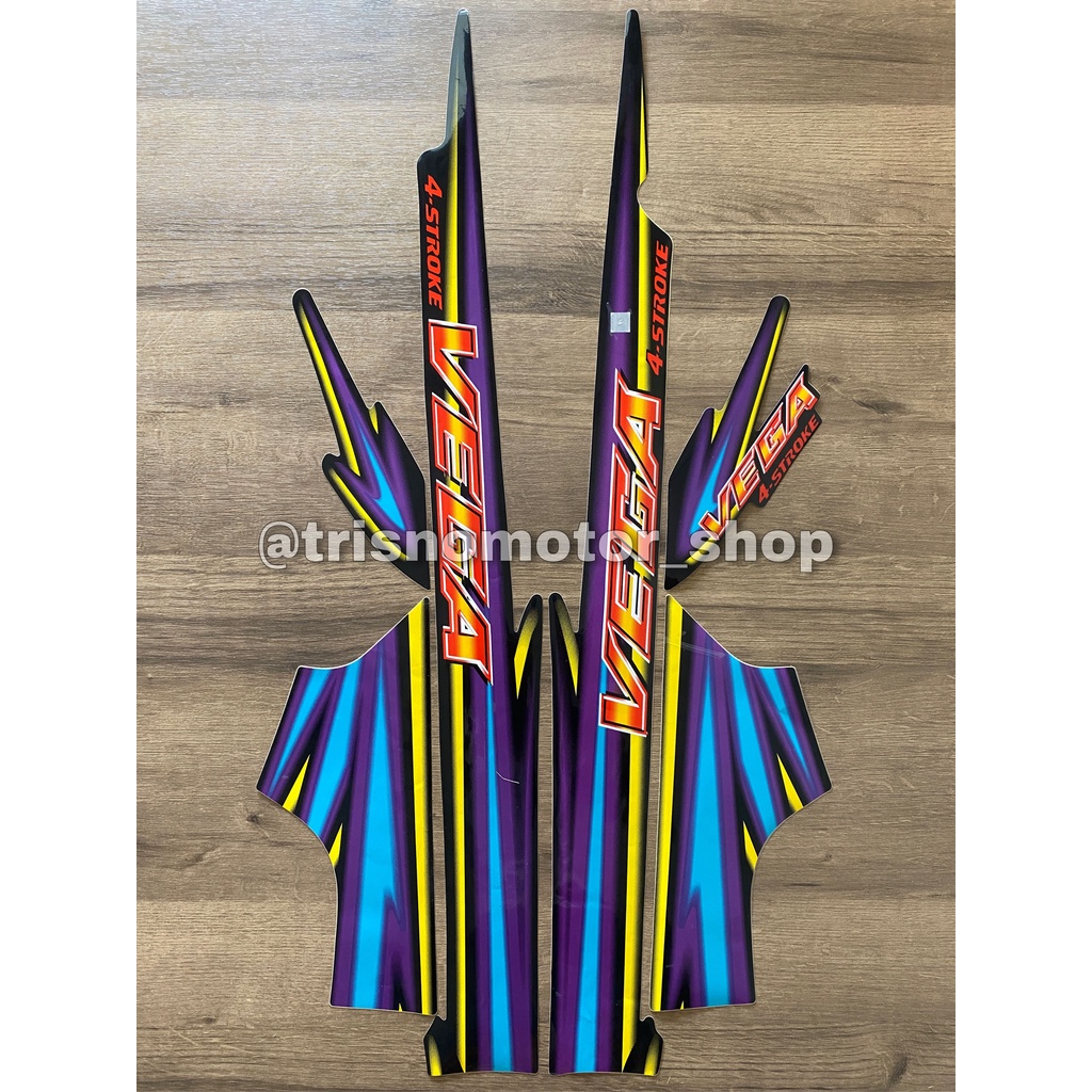 striping list Yamaha vega r lama Vega R 2000 hitam ungu sticker stiker body motor standar terlaris