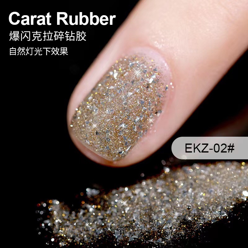 1SET AS GEL GLITTER SET 6 WARNA POT CARAT RUBBER FLASH MENYALA / KUTEK GEL FLASH AS GLITTER NEW CODE EKZ