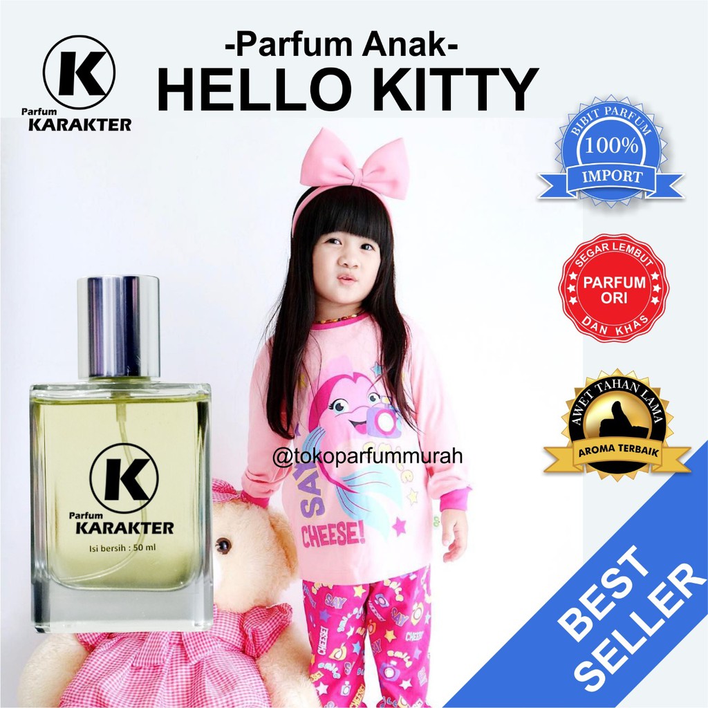 Bisa Cod | Parfum Anak Aroma Hello Ketty  Bibit Parfum Import Wangi &amp; Tahan Lama  kemasan 50ml