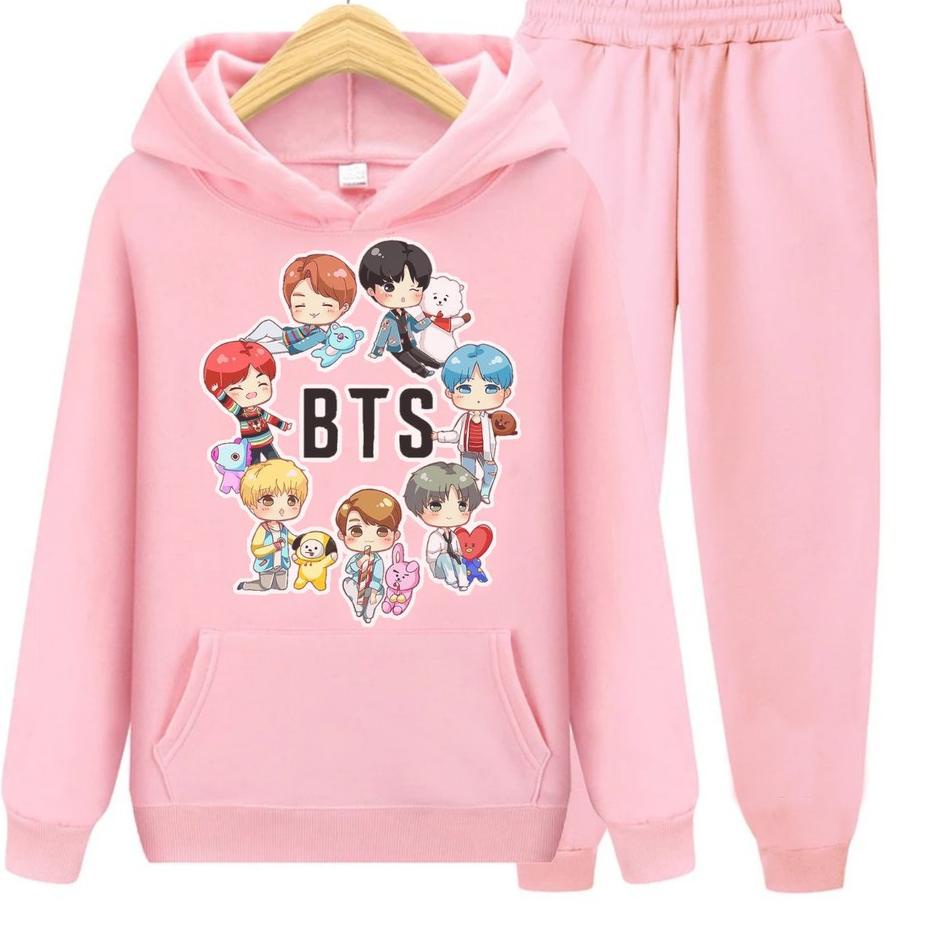 ㊞ YVF - Set Hoodie BTS Anak / Setelan Sweater Jaket BTS Korea BT21 ➤