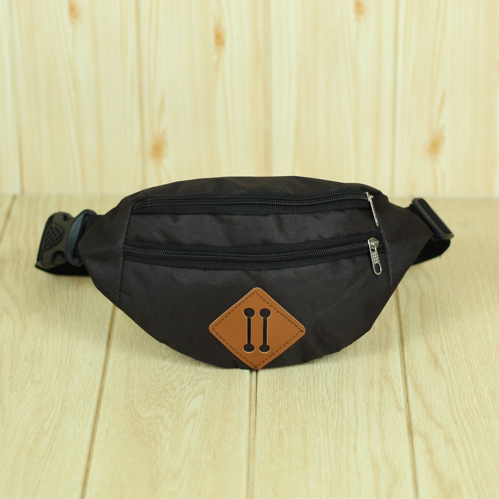 Simple Waist Bag Distro Coklat Tas Selempang Pria Wanita Keren Trendy Kekinian Awet Murah Meriah