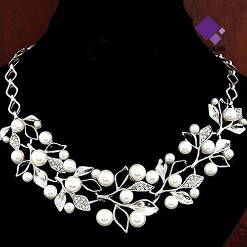 Kalung Choker Rantai Pendek Model Hollow Aksen Mutiara Imitasi Untuk Wanita