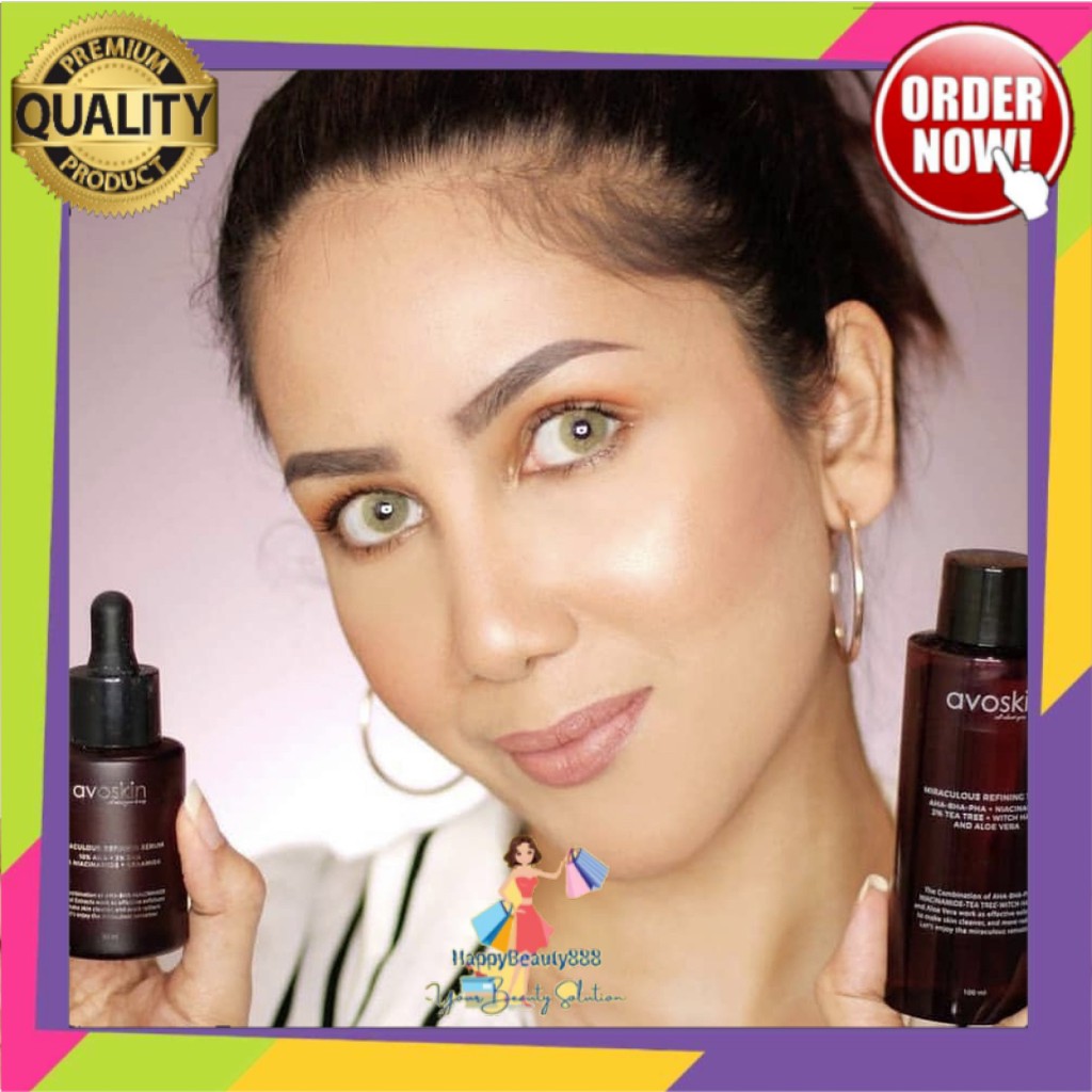 AVOSKIN Miraculous Refining Toner 100ml / Serum 30ml Toner Muka Wajah AVOSKIN