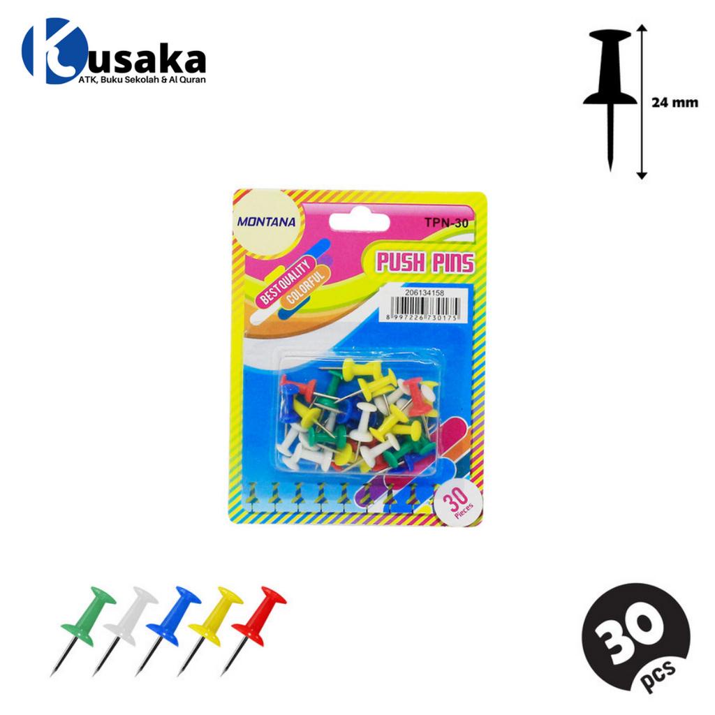 

Push Pin Paku Kertas Jarum Tekan Tancapan 30 Pcs