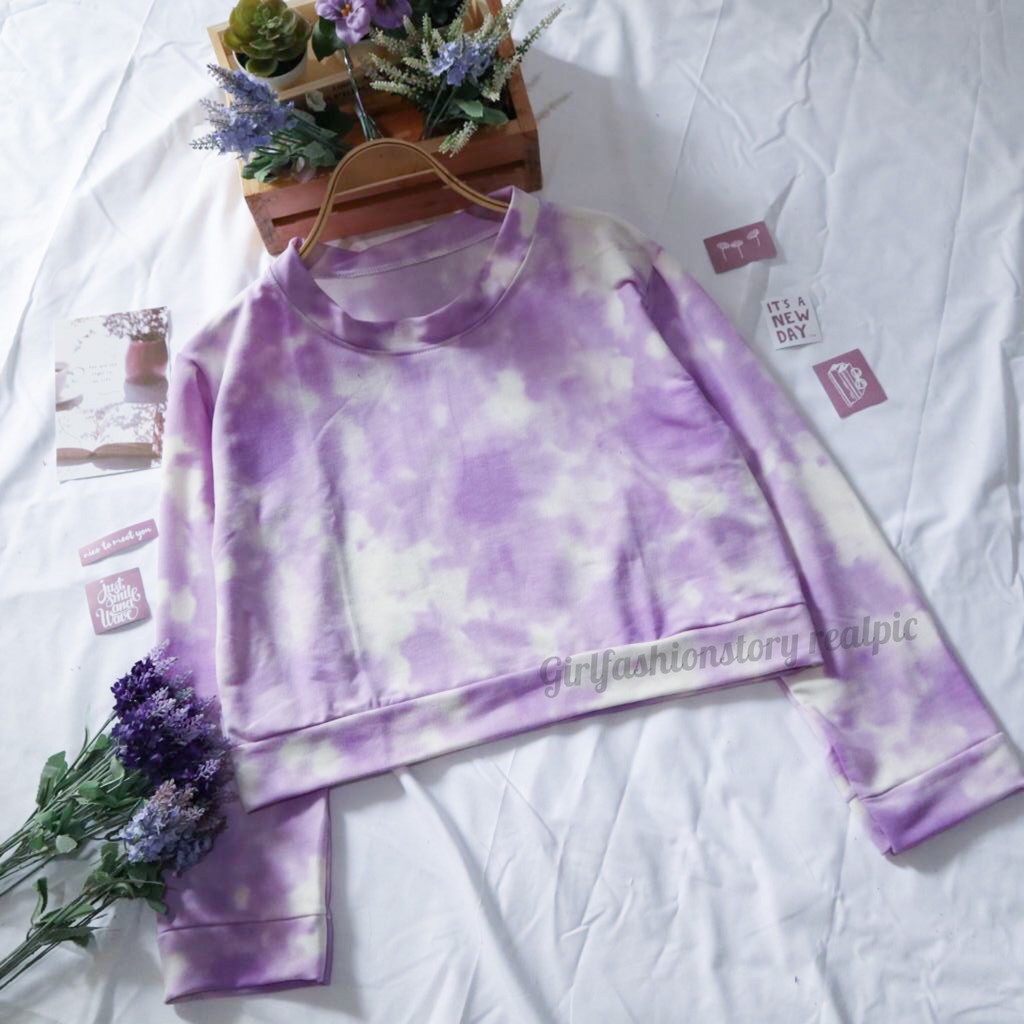 GFS ADINCA TIEDYE CROP OVERSIZE SWEATER