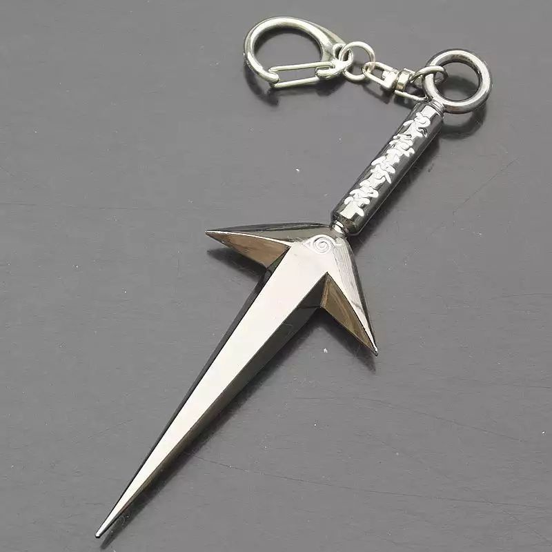 Gantungan kunci kunai senjata pedang anime naruto unik hiraishin minato shuriken kubikiribocho kusanagi sanjin no ogama keychain untuk motor tas mobil dompet-Kunai Hiraishin Pth