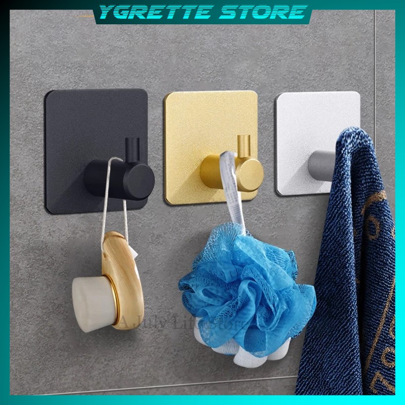 YGRETTE - 3M Gantungan Baju Dinding Tempet Hook Hanger baju stainless 1 Pc Kamar mandi bathroom KAPSTOK CANTOLAN