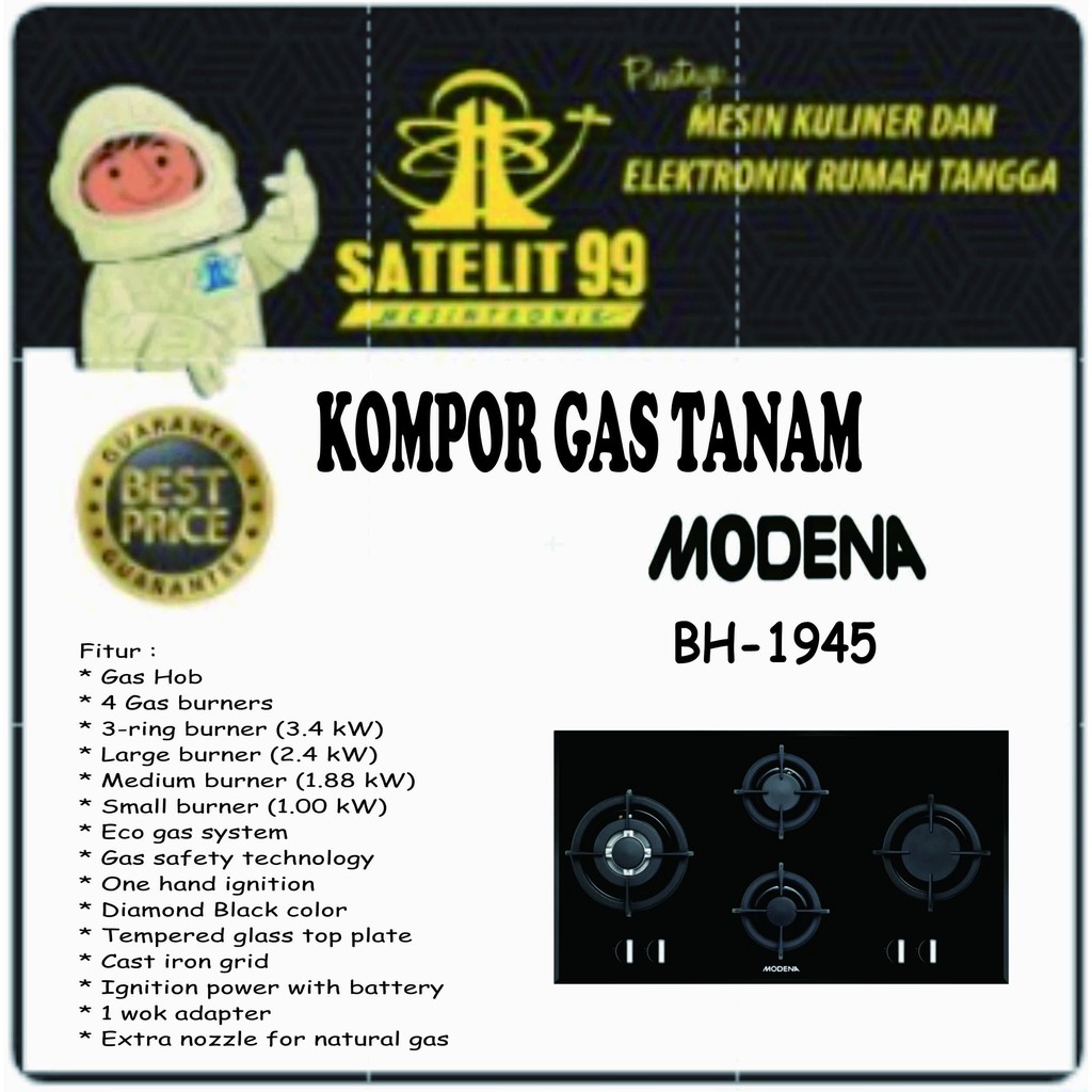 Kompor Gas Tanam 4 Tungku MODENA BH-1945