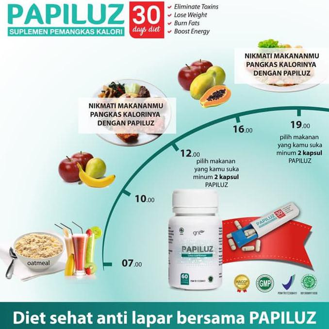Diet Original-Asli-K741R9W- *Best Seller* - Papiluz 60Capsule - Obat Diet Pelangsing 100% Herbal