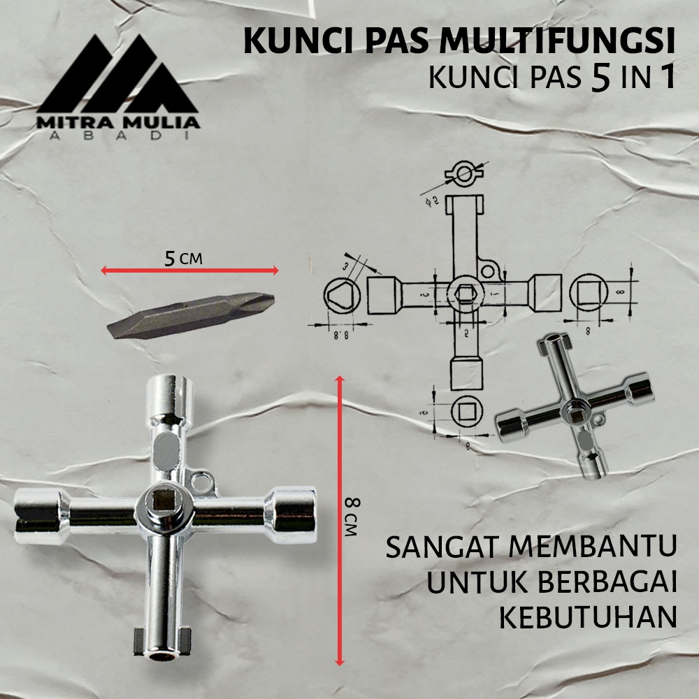 Kunci Pas Multifungsi Universal I Kunci Multifungsi Model X