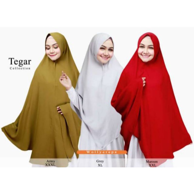 Tegar Hijab  Wolly Crape Soft Pad Antem Hijab Khimar XL