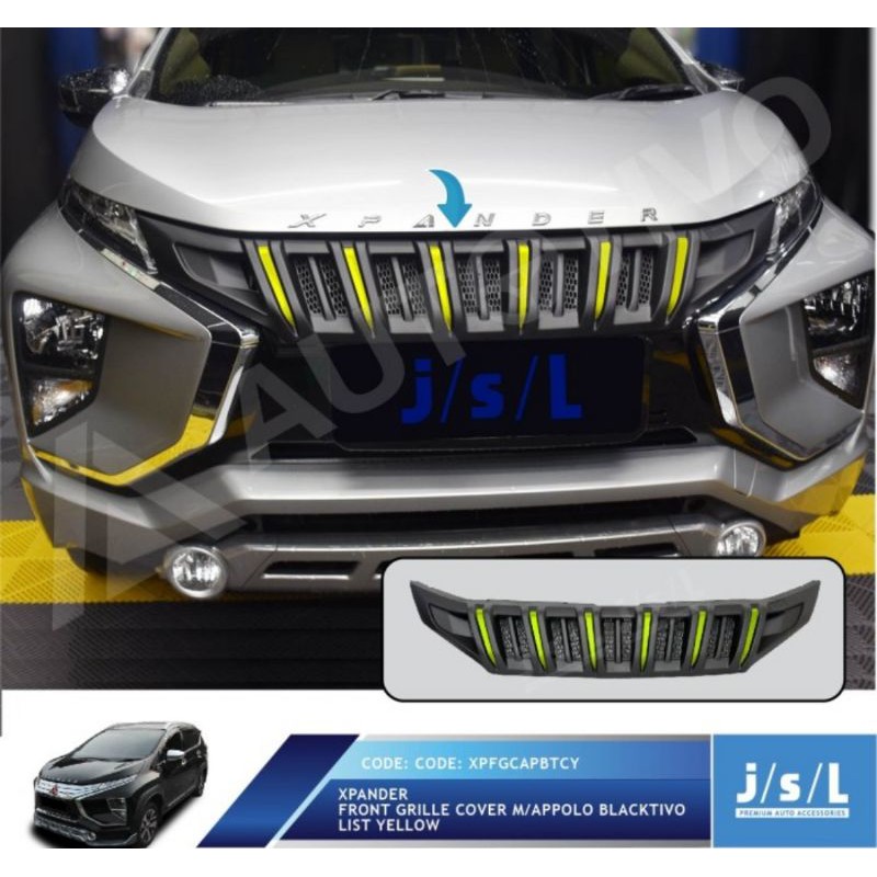 grill depan  Xpander Apollo hitam list silver biru kuning gold jsl