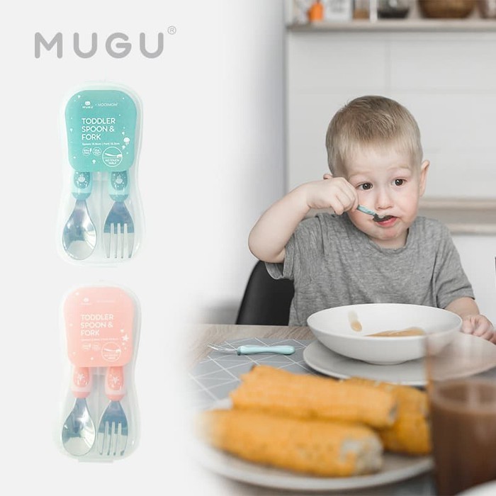 Mugu Toddler Spoon &amp; Fork Sendok Makan Garpu