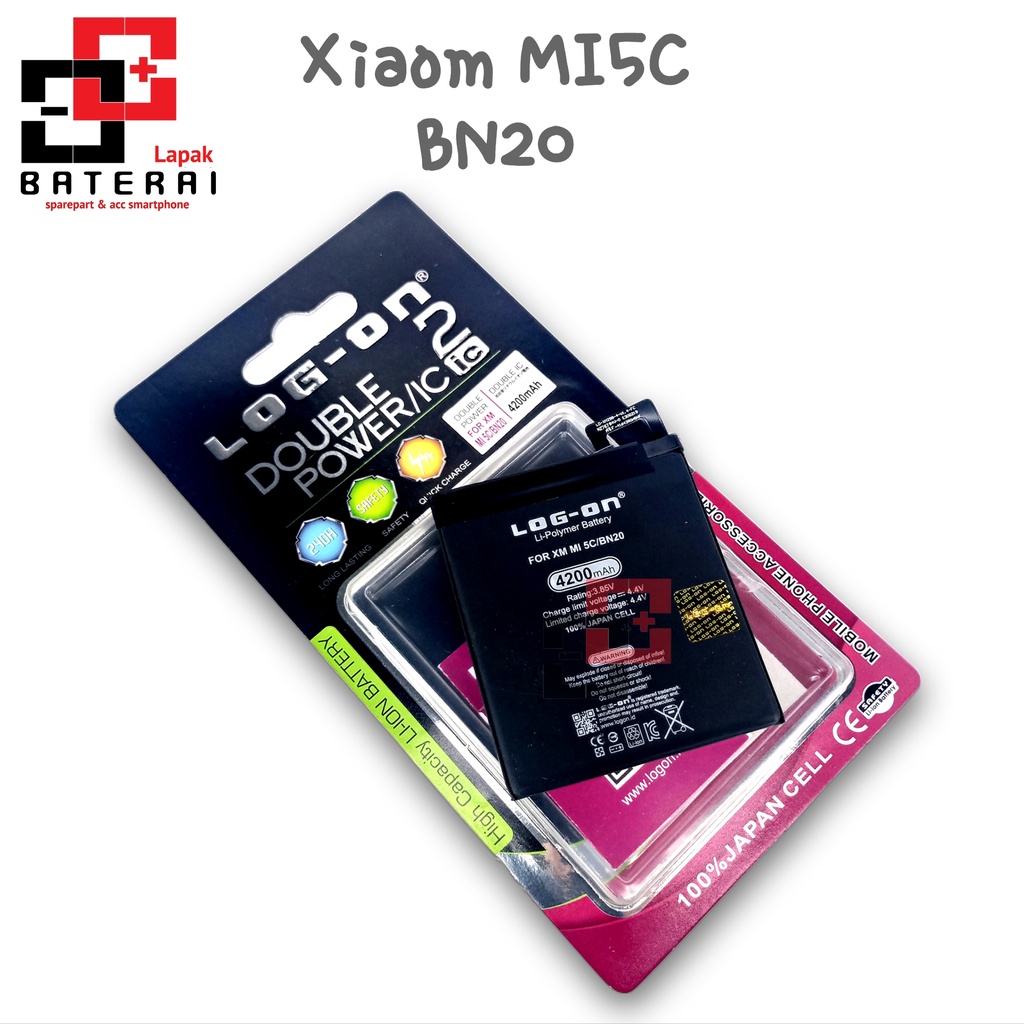 Log - on BN20 Xiaomi Mi5c Double IC Battery Baterai Batre