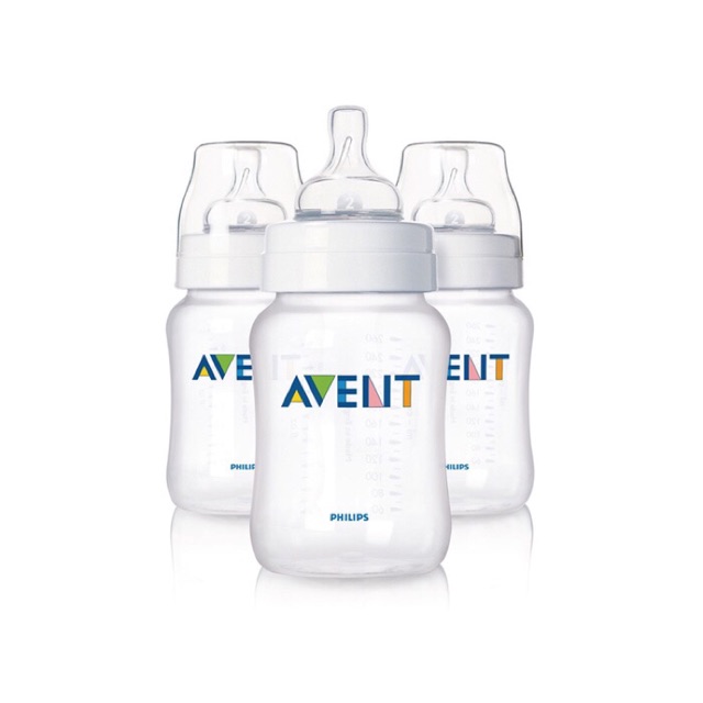 PRELOVED  Philips Avent Classic Wide Neck Bottle 260 ml (Isi 3) 1m+ botol susu murah