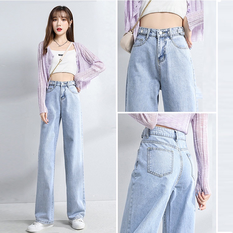 celana high waist loose jeans