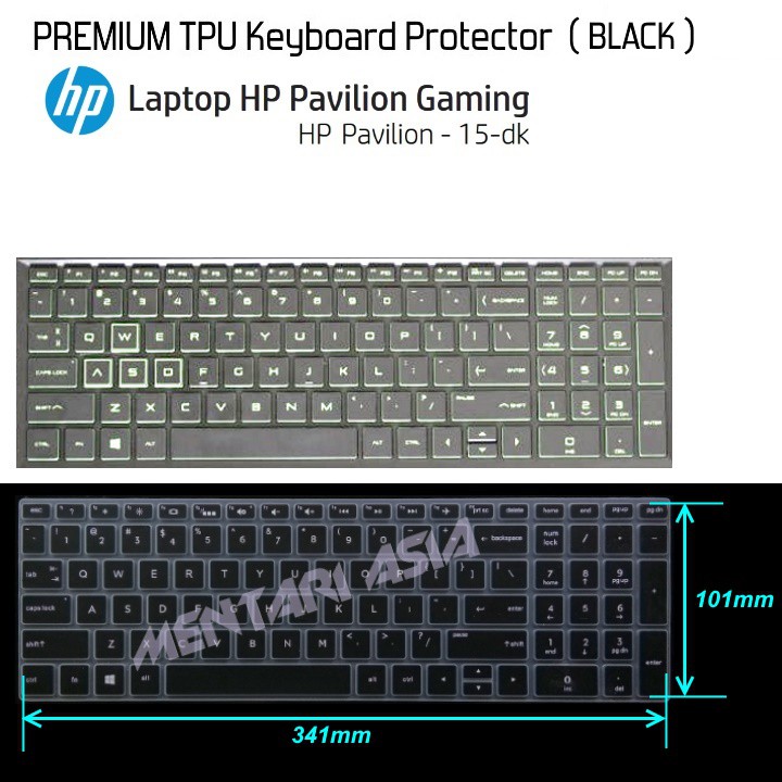 Keyboard Protector HP Pavilion 15 Gaming - PREMIUM  BLACK