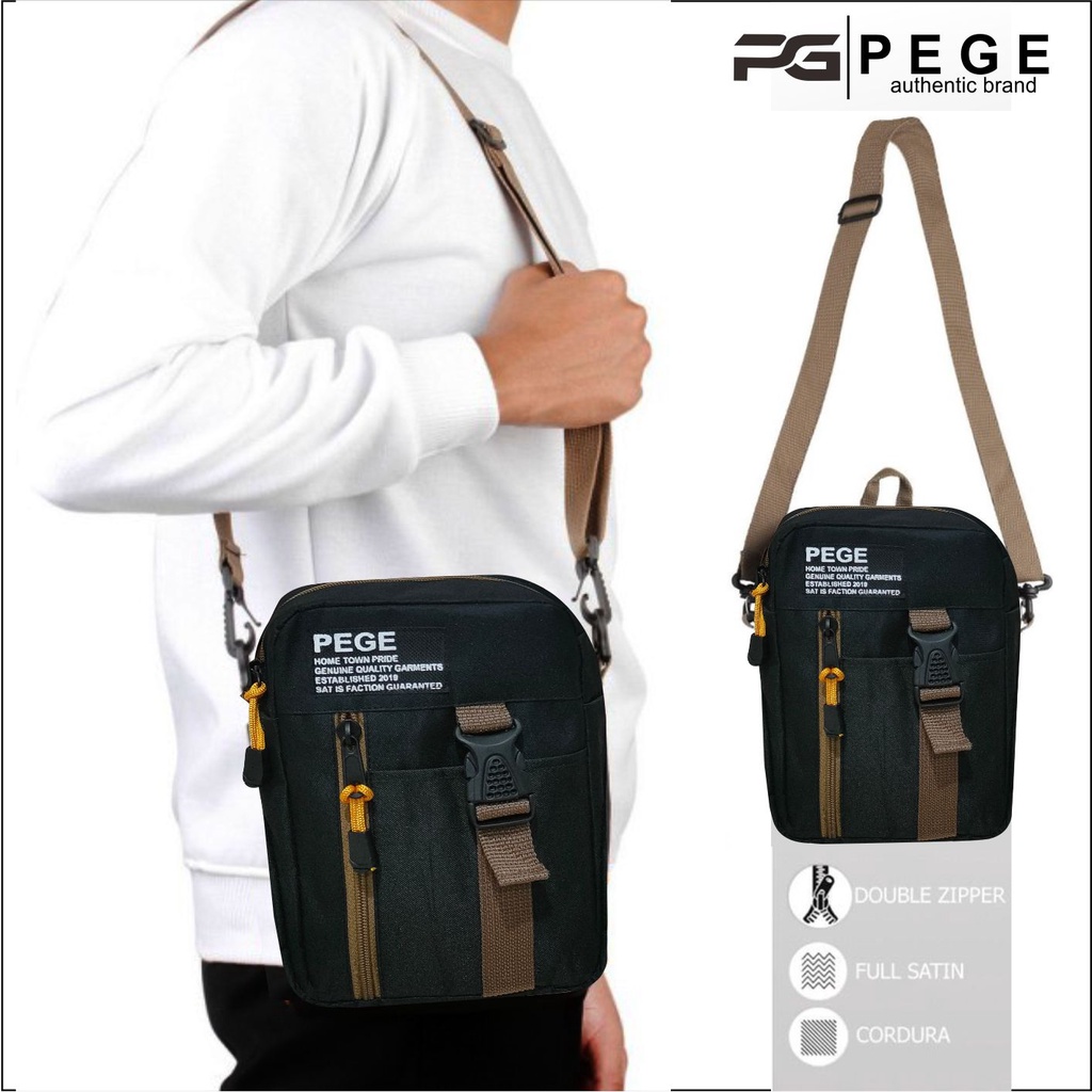 Tas Selempang Bahu PEGE Slempang Slingbag Pria Kasual Cocok Untuk Sehari hari - PG 8919