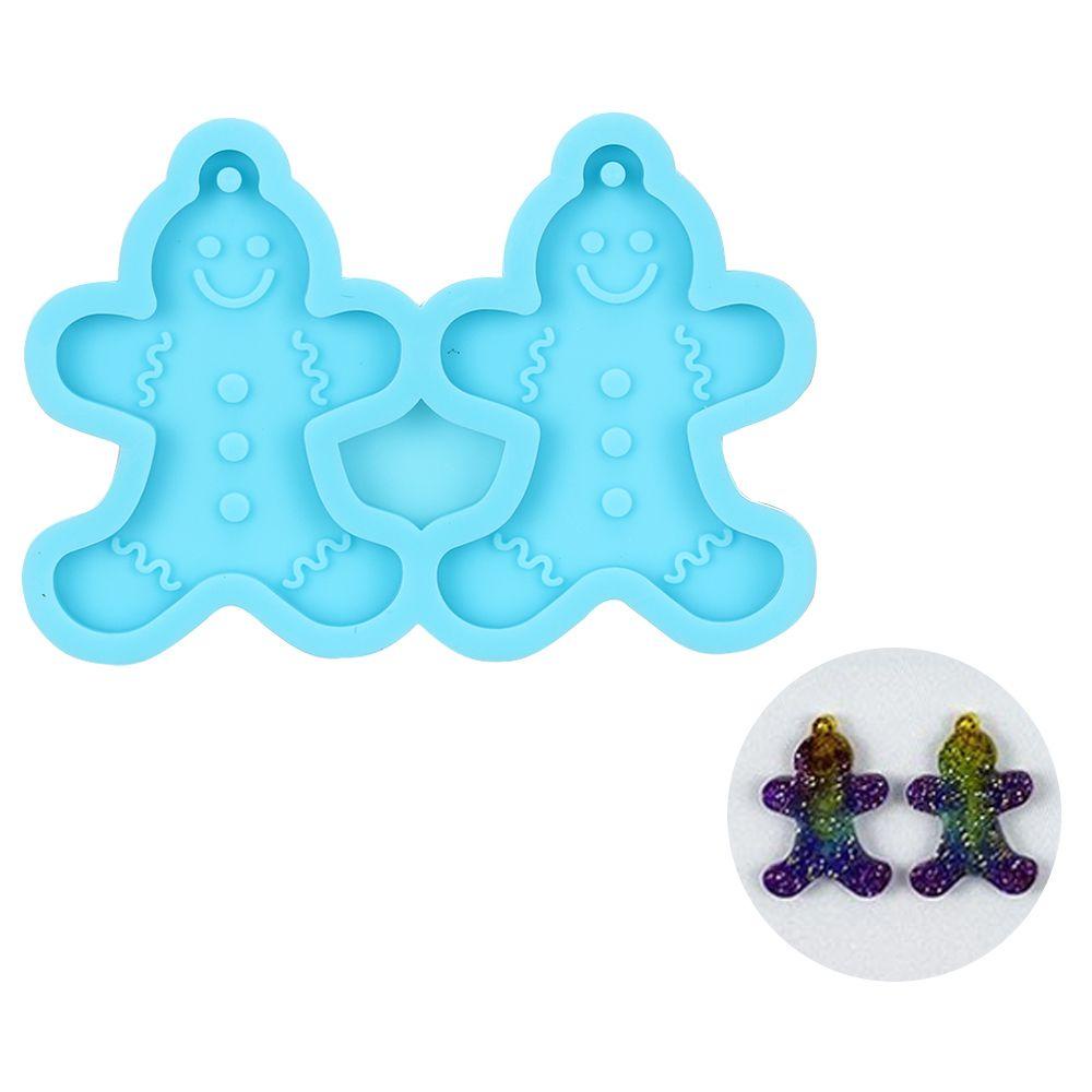 R-flower Earrings Resin Mold Handmade Gingerbread Man Alat Membuat Perhiasan Menjuntai Resin Silicone Mold