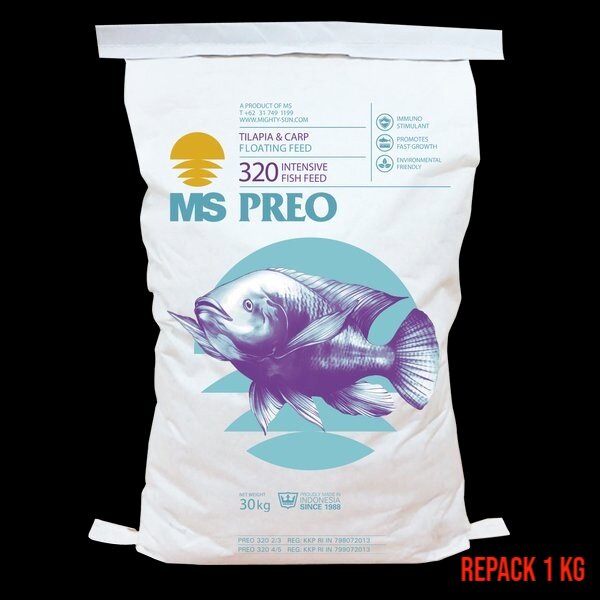 Preo 320-5 Repack 1kg 1 kg Pakan Pelet Pellet Makanan Khusus Ikan Nila