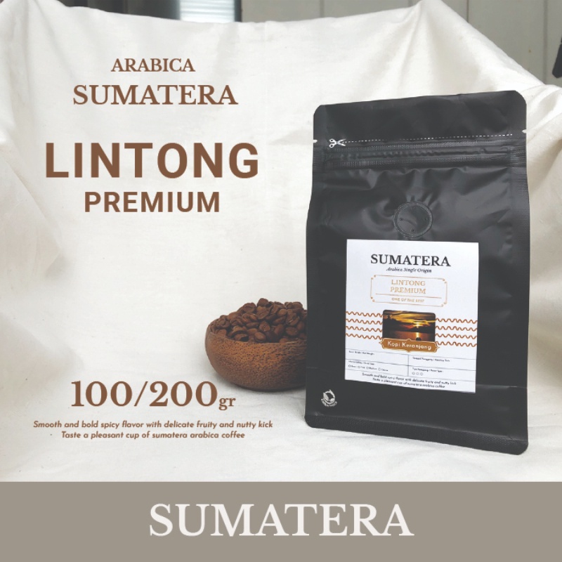 

Arabica Sumatera Lintong Premium Kopi Bean, Bubuk 100-200gr