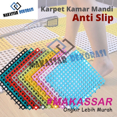 Karpet Lantai Kamar Mandi POLKADOT PVC Karpet Anti Licin Dapur Mat Non-slip 30x30 PREMIUM