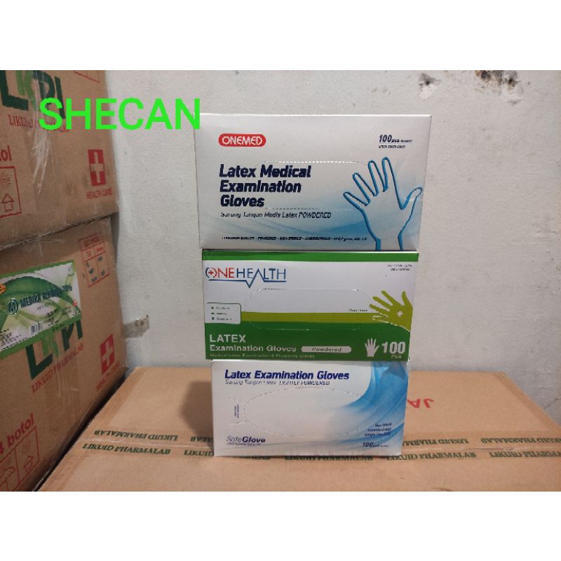 Sarung Tangan onemed Latex Safeglove Handscoon gloves original/sarung tangan karet