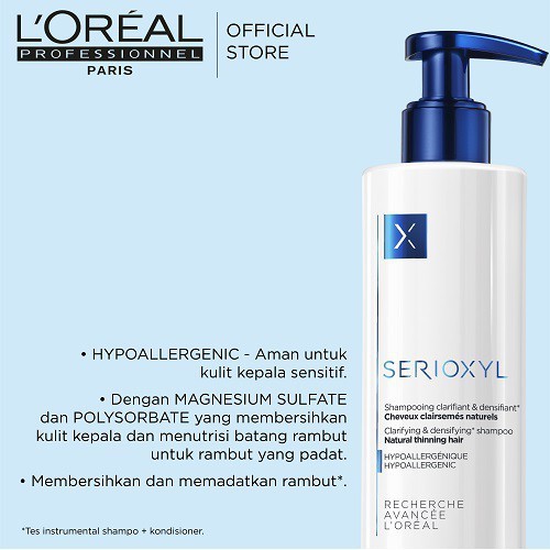 LOREAL SERIOXYL NATURAL HAIR SHAMPOO 250ML / Sampo Rambut Rontok