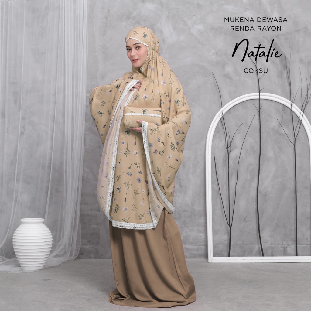 MUKENA BALI TASIK - MUKENA RENDA RAYON DEWASA MOTIF NATALIE